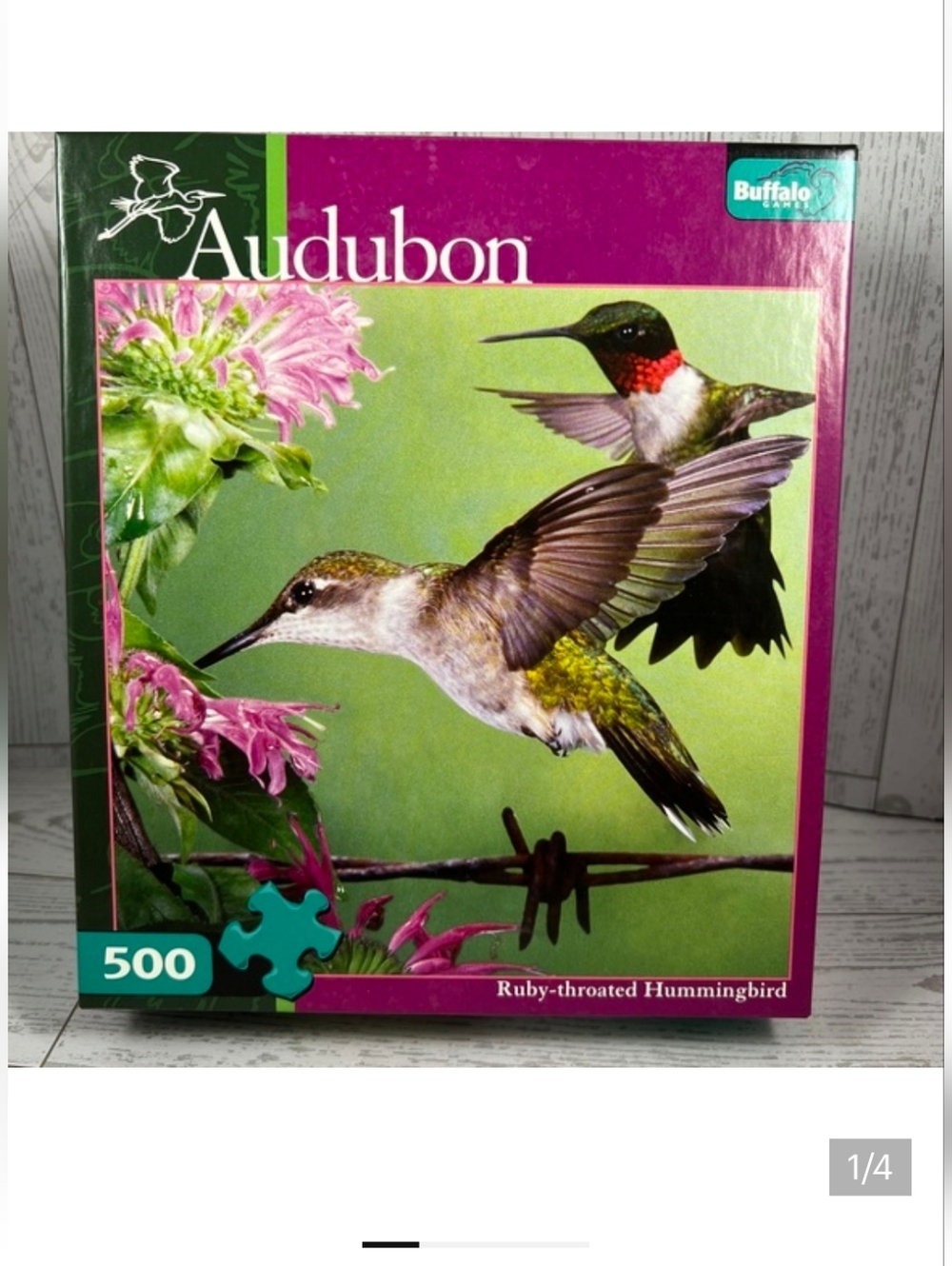 Ruby-throated Hummingbird 500-Piece Puzzle - Green & Pink